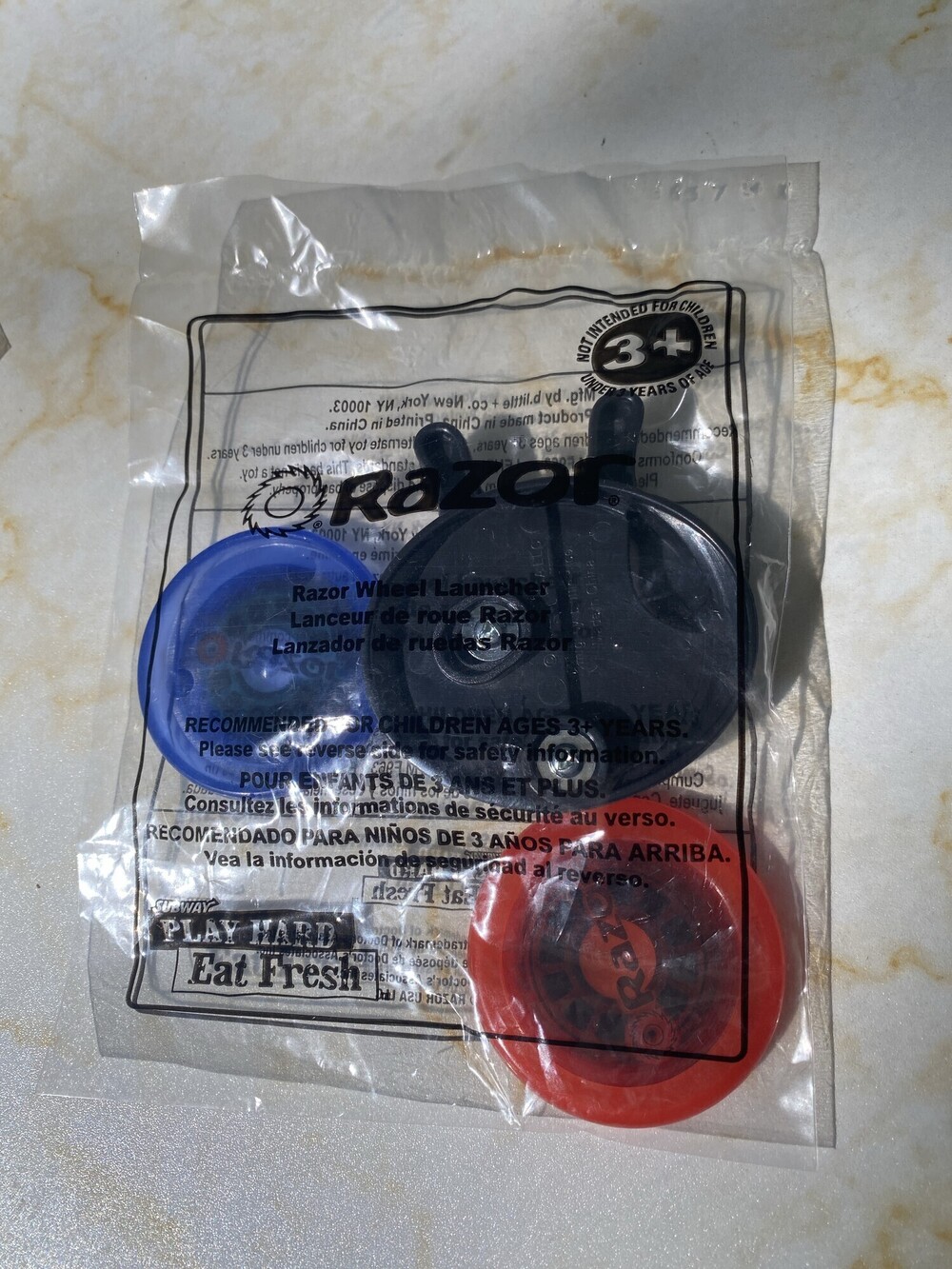 New Subway Razor Wheel Launcher Kids Meal Toy 2007 Sealed